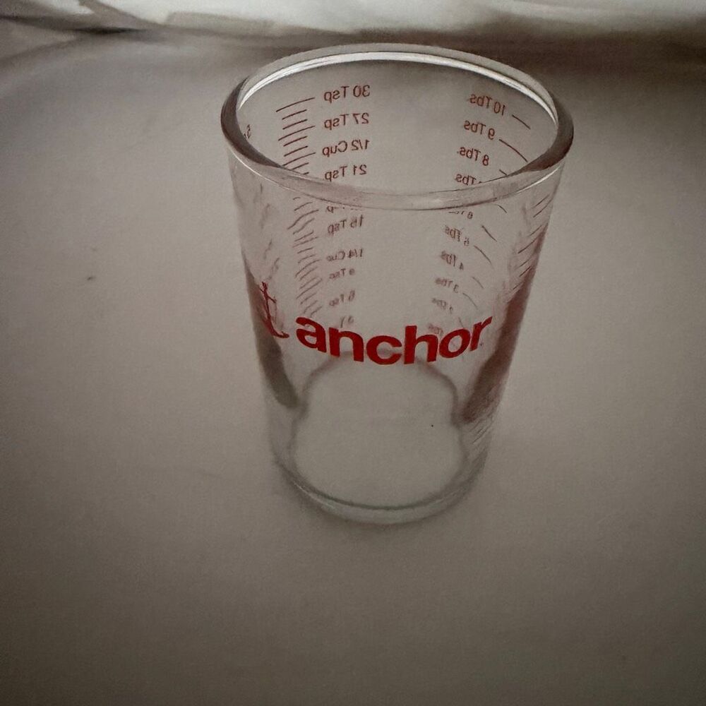 Anchor Hocking 5 oz Glass Multi Measuring Shot Cup 150ml Clear Red Markings